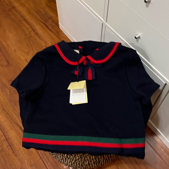 New Gucci 100% cotton dress dark blue web. - Picture 6 of 11